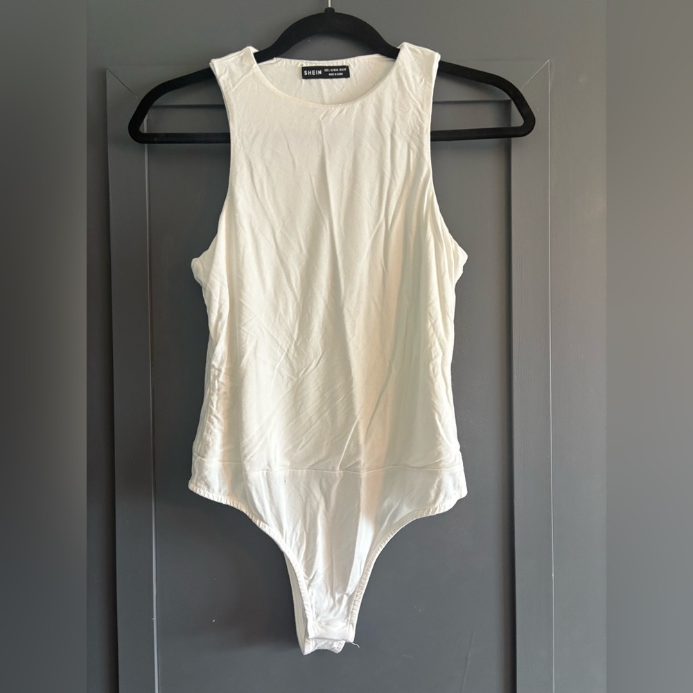 White Double Layered Sleeveless Bodysuit